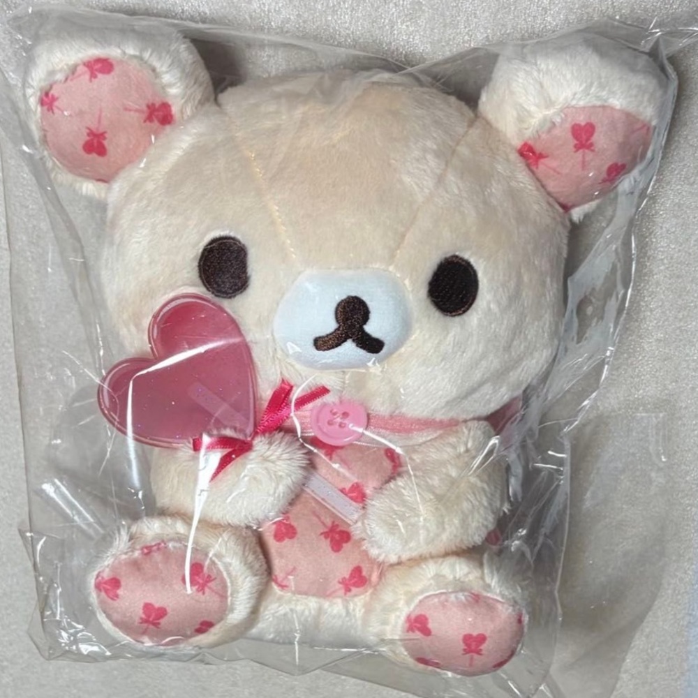 San-X Rilakkuma Korilakkuma Lollipop Hearts Plush 🐻🧸🍭🍭💕💕